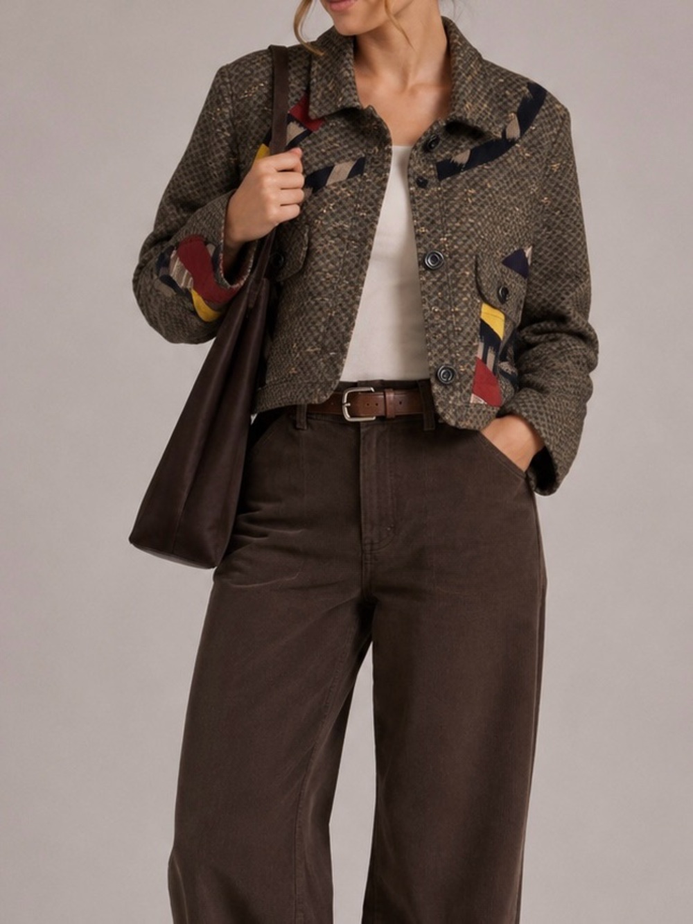 Vintage cropped patchwork jacket by Canvasbacks